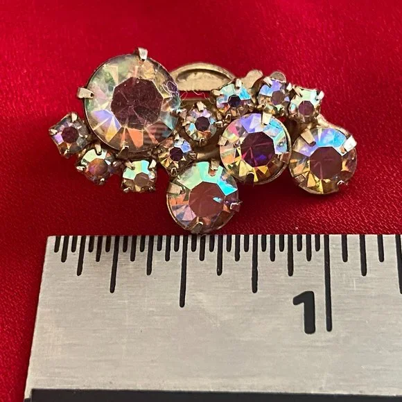 Vintage Aurora Borealis Choker Necklace & Earrings set - Picture 13 of 14